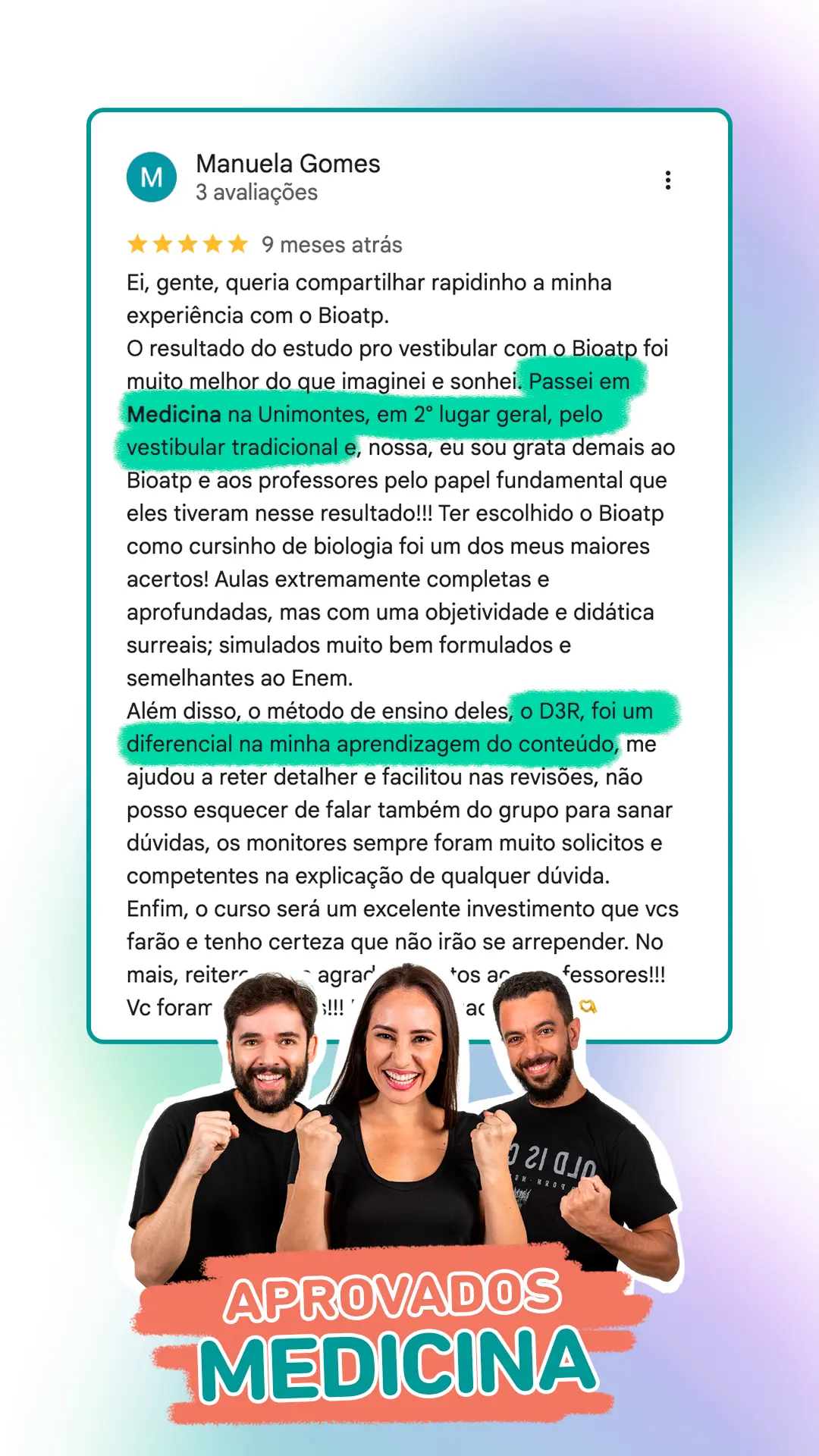 Depoimento de aluno 10