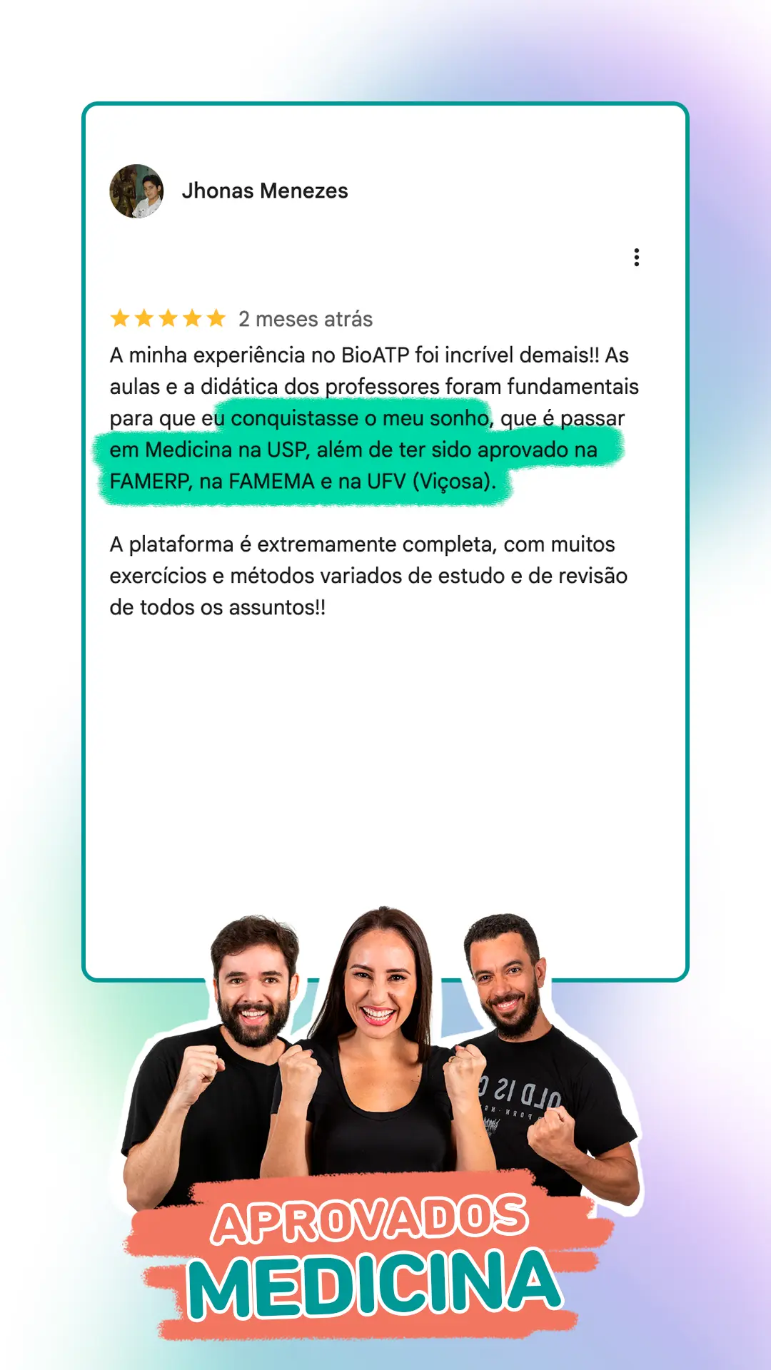 Depoimento de aluno 13